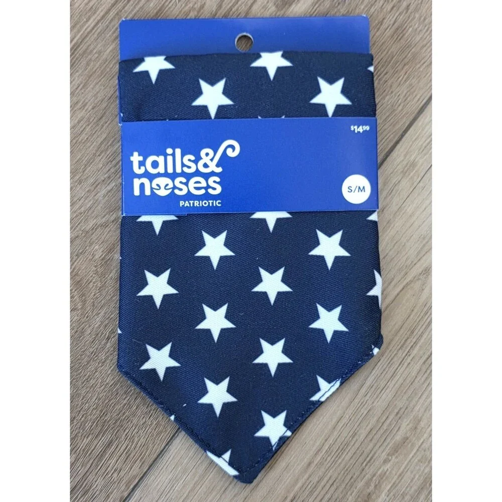 Tails & Noses Summer Americana Patriotic Dog Bandana New size S/M 6-25lbs